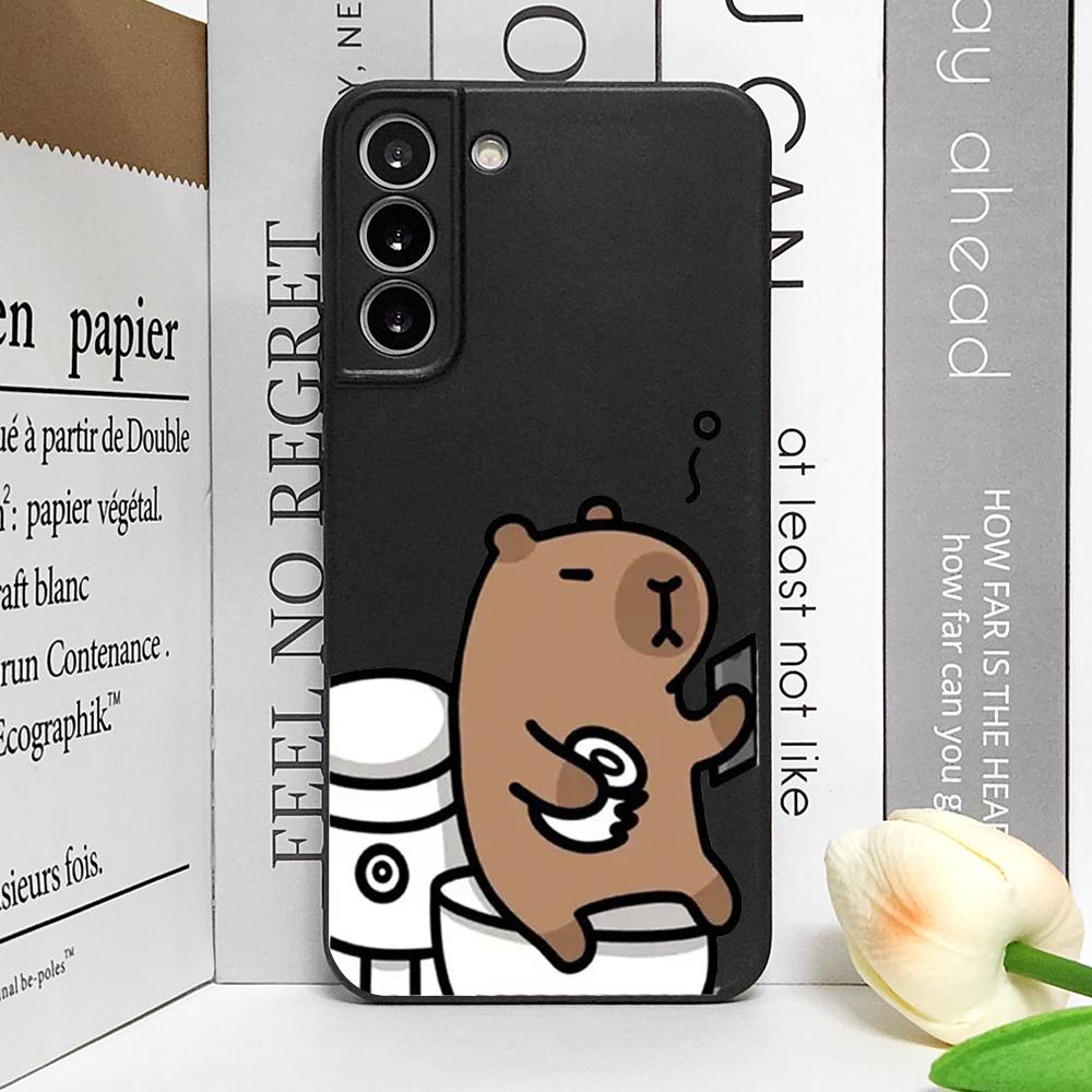 Custodia per Telefono Capibara Carino per Samsung Galaxy S22 S23 S24 S25 edge Ultra S20 Plus S21 FE 5G Cover Morbida Coppia di Animali Divertente Fundas