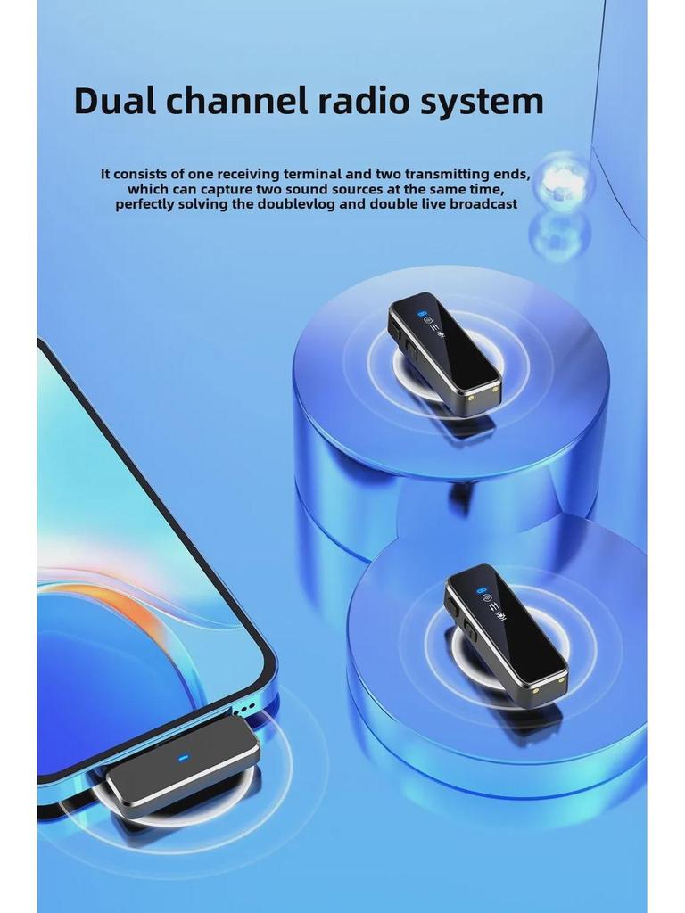 M3 Wireless Collar Clip Microphone with Charging Case, Dual Storage, Noise Reduction, for Mobile Live Broadcasts.