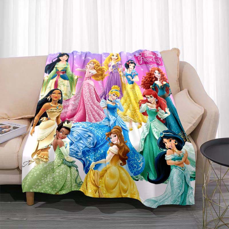A Variety of Disney Princess Cartoon Blankets, Suitable for All Seasons, for Children and Adults, A Luxurious Gift Choice.