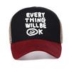 Every Thing Will Be OK Printing Baseball Cap for Men Breathable Adjustable Trucker Hats Summer Women Sun Mesh Cool Snapback Hat