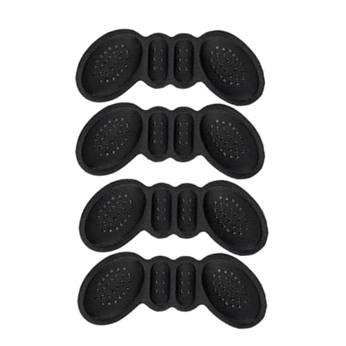 Prevent Blisters with Heel Pads, Shoe Heel Protection, Anti-Slip, Adjustable Heel Cushions with Adhesive Stickers, 2 Pairs, 4 Pads, Unisex (Black, 3mm