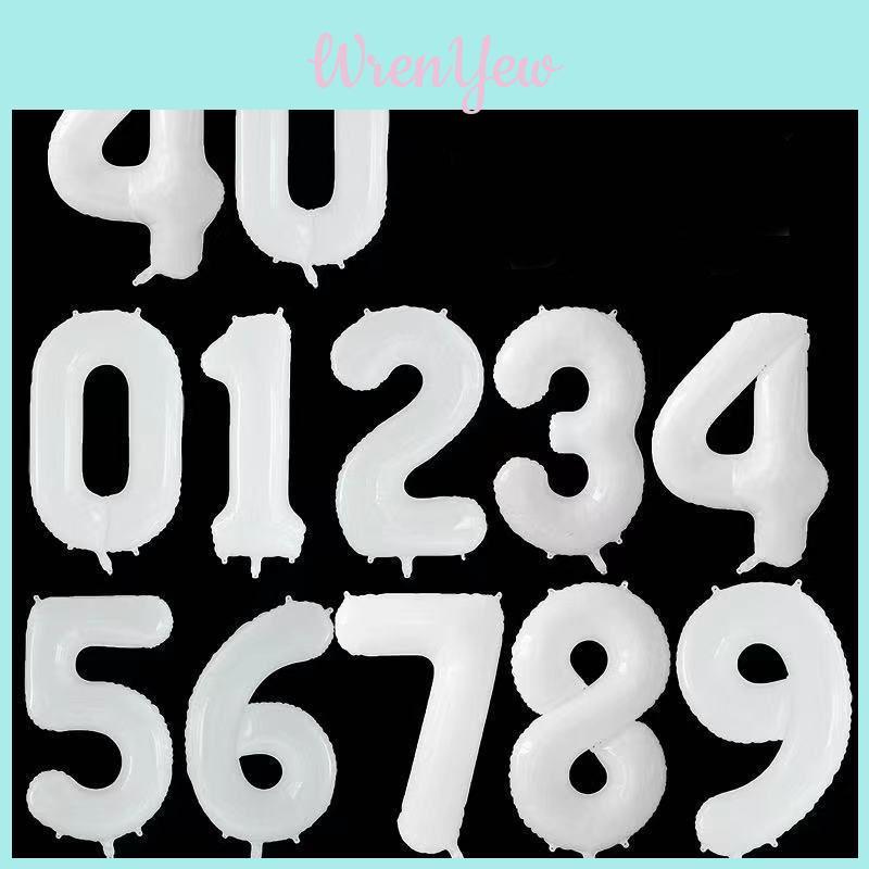 Stunning White Large 40" Foil Number Balloons Perfect For Age Milestone Events