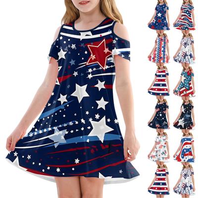 Vestido acampanado para niña - Vestido casual de verano sin mangas para niña pequeña