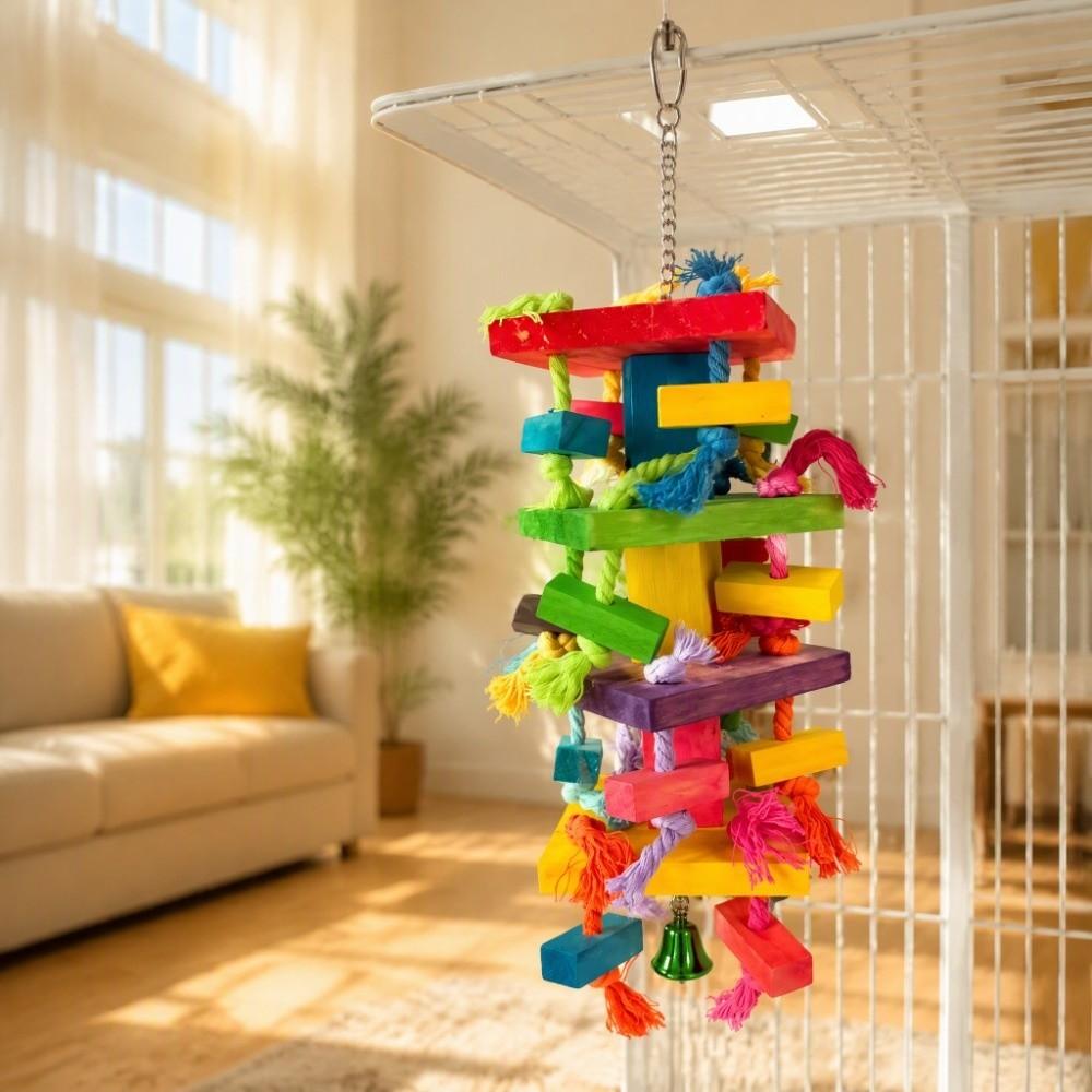 Eco-Friendly Bird Chew Toy Natural Wood Bird Parrot Toy Durable Parrot Chew Toy For Cockatoo