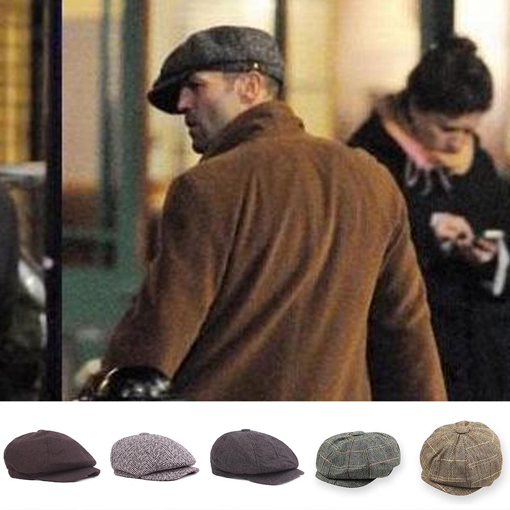 Male Tweed Newsboy Cap Models Octagonal 