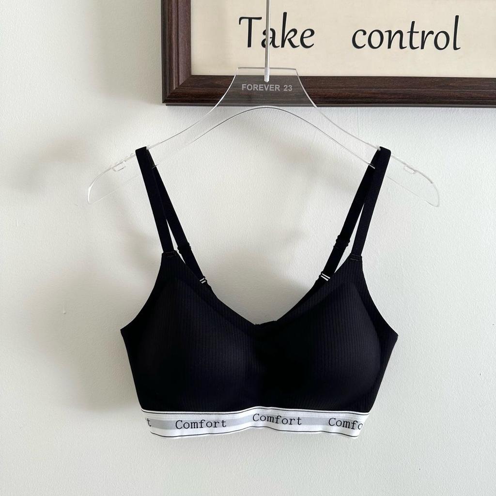Milk ice silk underwear women's seamless steel rim gathering big breasts showing small breasts thin bra cover