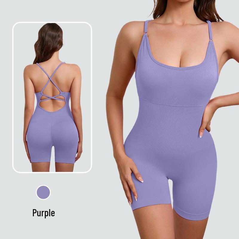 "Women's Nude Yoga Sling Jumpsuit for High-Intensity Dance & Fitness"