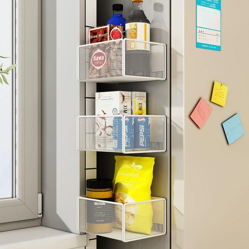 Refrigerator Magnetic Absorption Storage Rack Made Of Carbon Steel Material Multifunctional Creative Storage Basket