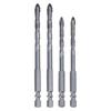 4/5Pcs Eccentric Drill Bits Four Edge Eccentric Twist Drill Bit Set High Hardness Bevel Tip Serrated Drill Bits