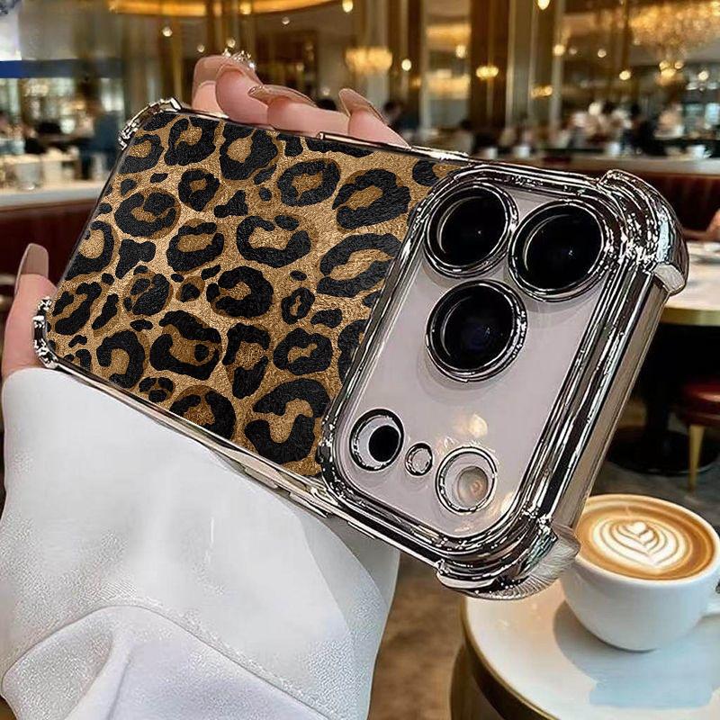 Funda de Lujo con Estampado de Leopardo Dorado Para Xiaomi Note 15 14 13 Pro Plus 5G 12 11S 4G Redmi 15C 15 14C 12C 10C Cubierta de TPU Galvanizado