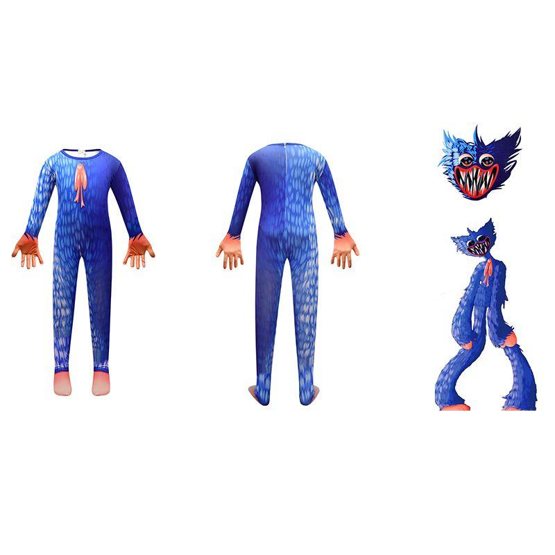 Huggy Wuggy Kids Poppy Playtime Cosplay Costume Bodysuit Jumpsuit Mask Gloves