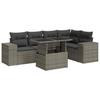 Vidaxl 6-Cz. Garden Furniture Set With Cushions, Grey, Poly Rattan
