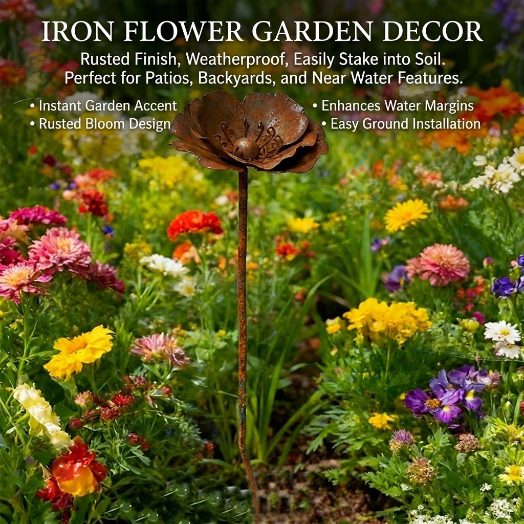 Picchetto da Giardino in Ferro per Fiori per Decorazione Esterna Resistente alla Ruggine e Durevole con Design Elegante Adatto per Giardino Cortile Fontana