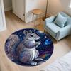 Squirrel pattern round rug,Carpet Rug for Living Room Bedroom  Playroom ,Non-slip Floor Mat,Holiday Gifts and Birthday Gifts.