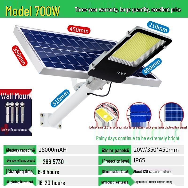 Super Bright Waterproof LED Solar Street and Courtyard Light for Outdoor Use