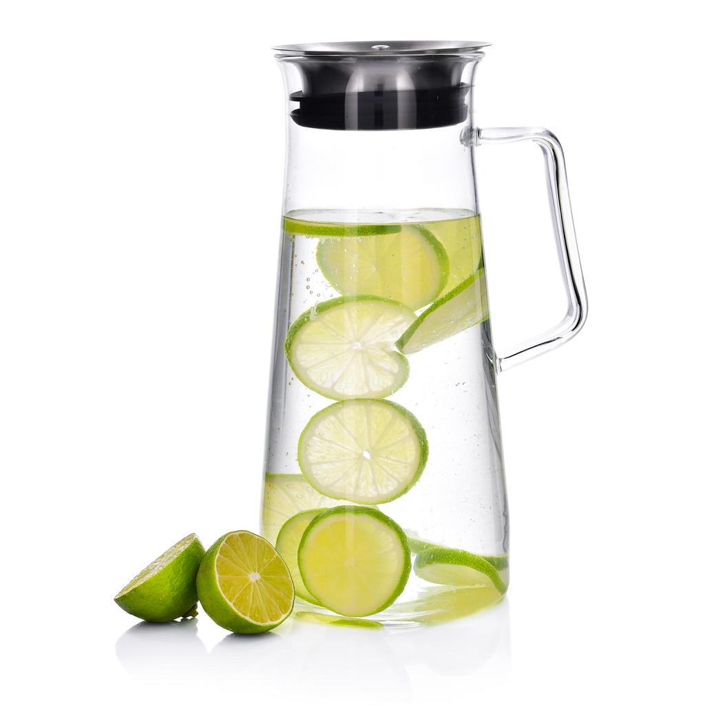 Glass Pitcher with Lid for Beverages Njuta Handle DUKA
