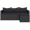 Garden Lounge Set Black Poly Rattan