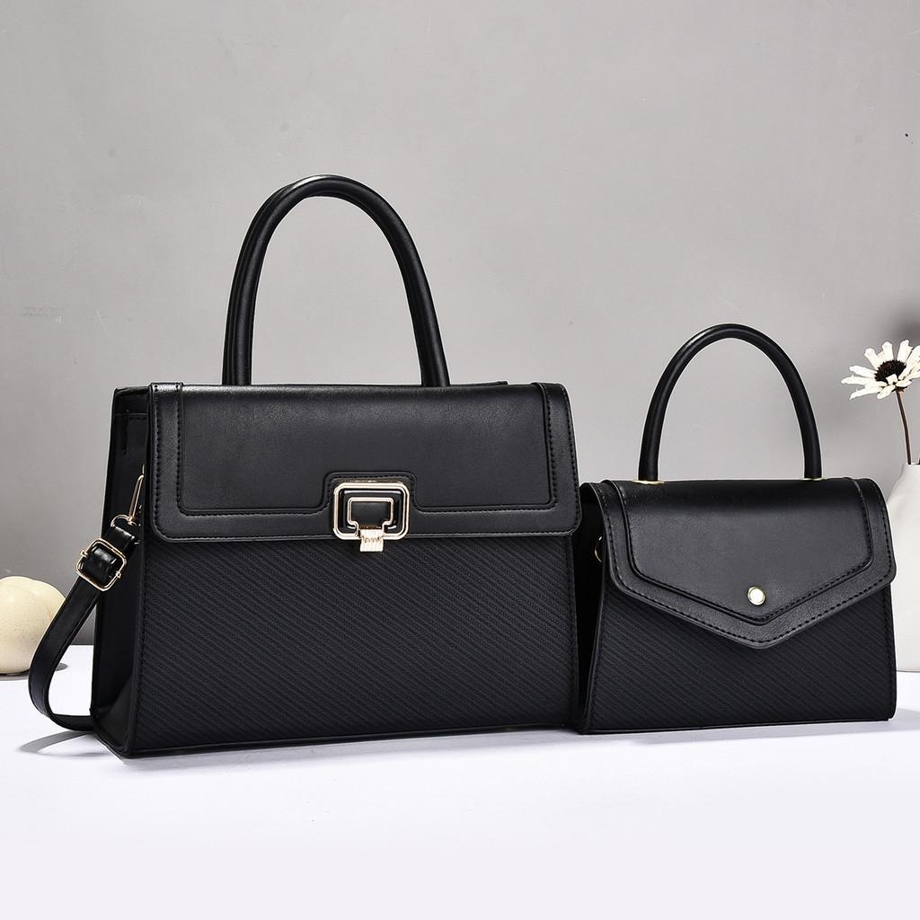Womens Handbag Set Pu Lock Closure With Inner Pockets For Daily Use