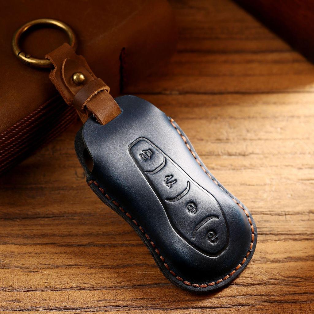 Geely Key Case: Handmade Top Layer Cowhide Leather Key Protector