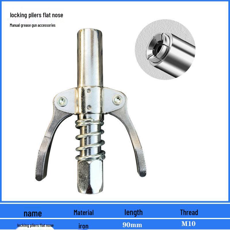 Comprehensive Grease Gun Accessory Kit with Nozzle, Manual, High-Pressure Pneumatic/Electric Tubes, Flexible Hose, Tip, Lock Pliers, and Flat Nozzle