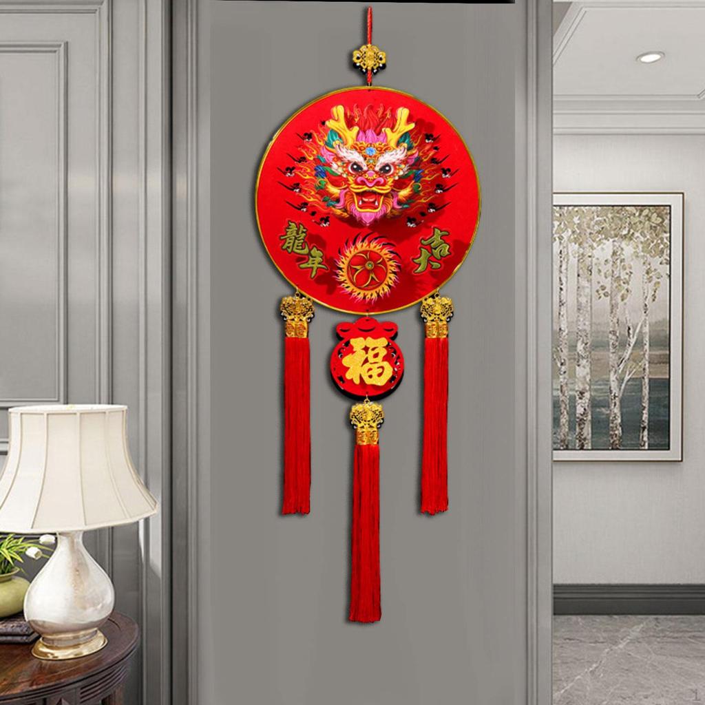 Chinese Festival Ornament with Tassel Red Sign for Dining Area
