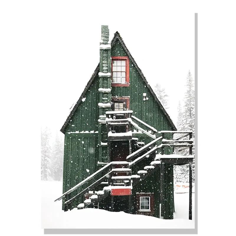 

Скандинавский Рождественский Подарок Зеленый Дом Олень Белка Настенное Искусство Холст Живопись Постеры и Принты Настенные Картины для Декора Гостиной 21cm×30cm NoFrame