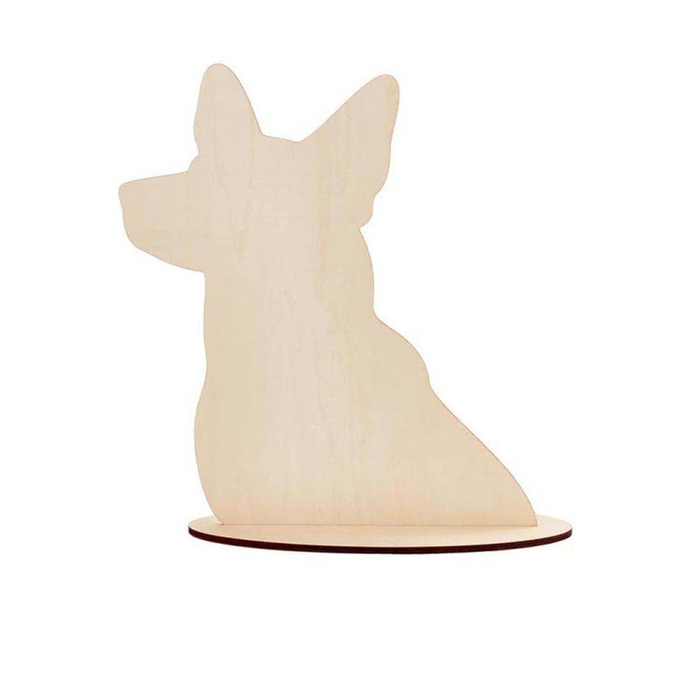 Removable Dog Silhouette Display Stand DIY Blank Dog Scarf Holder Wood Pet Bib Display Rack Home