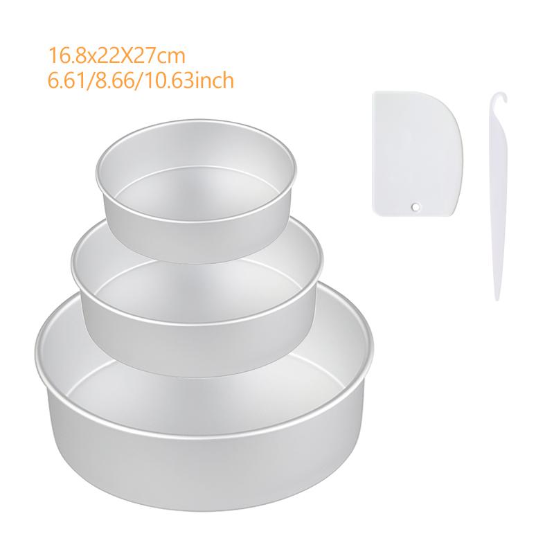 Anodized Aluminum Set 4/6/8/10 Inch Fixed/Removable Bottom Mold Round Chiffon/Angel Baking Cheesecake Tin 0059