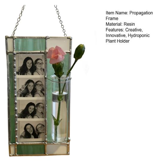 Propagation Frame Hanging Plant Propagation Frame with Glass Tube Resin 8x4 Picture Frames for 2x6 Photo Strip Hydroponic Plant Holder for Window Wall