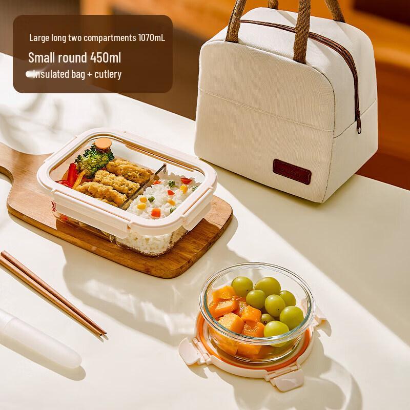 Glass Microwaveable Lunch Box & Food Storage Containers