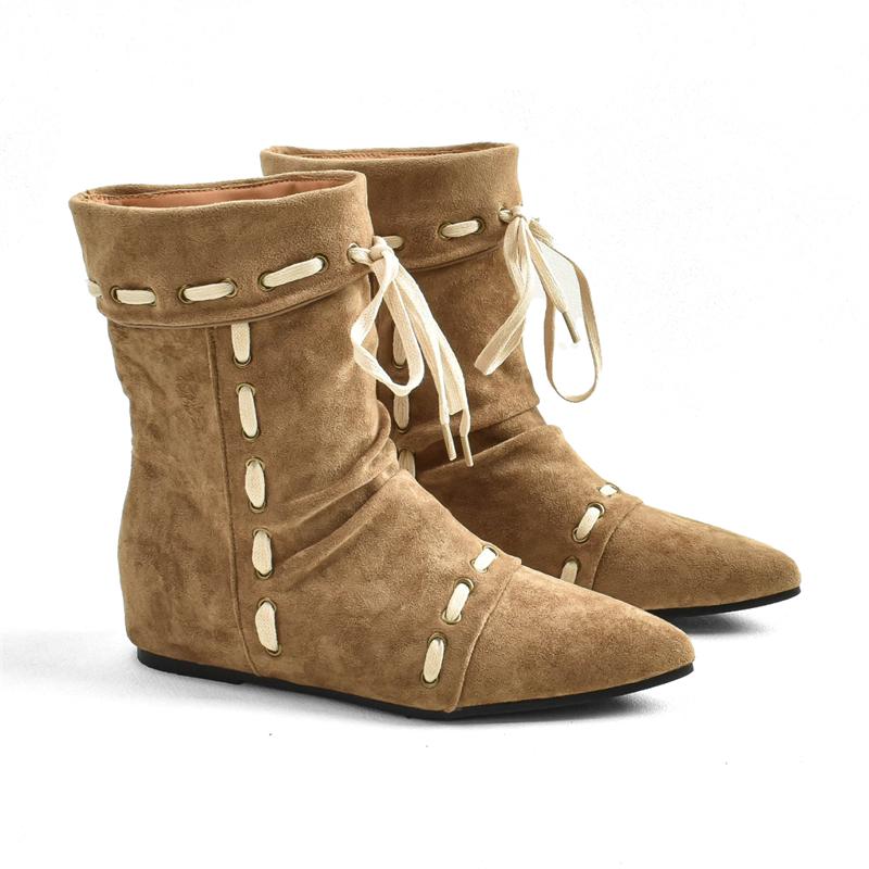 New Fashion Women's Boots Lace Up Women's Autumn Boots Women's High Boots Black Brown Size 35-40