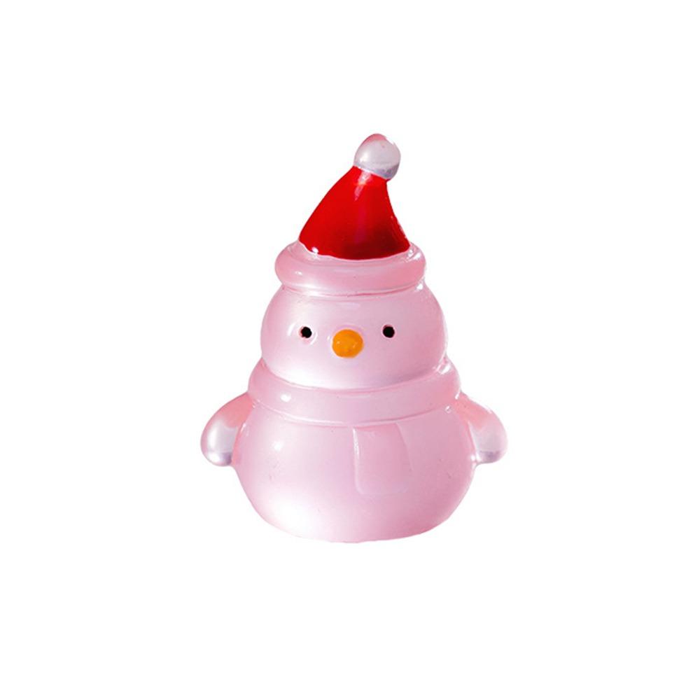 10pcs Glowing in Dark Christmas Snowman Statue Merry Christmas Decoration  Car Accessories