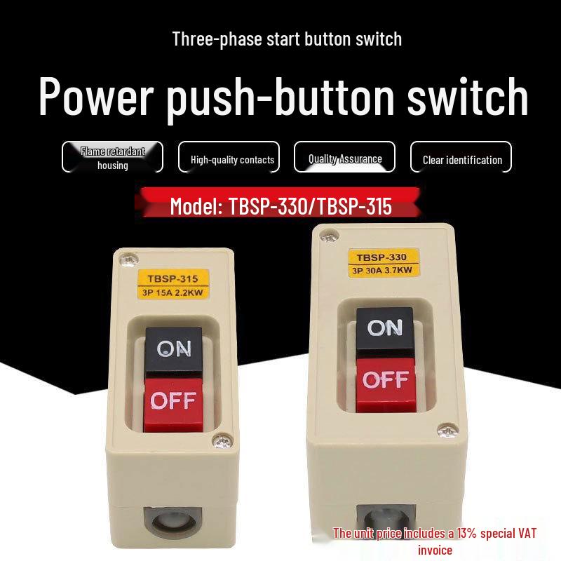 

Waterproof 30A Motor Start Push-Button Switch TBSP-315 330 315