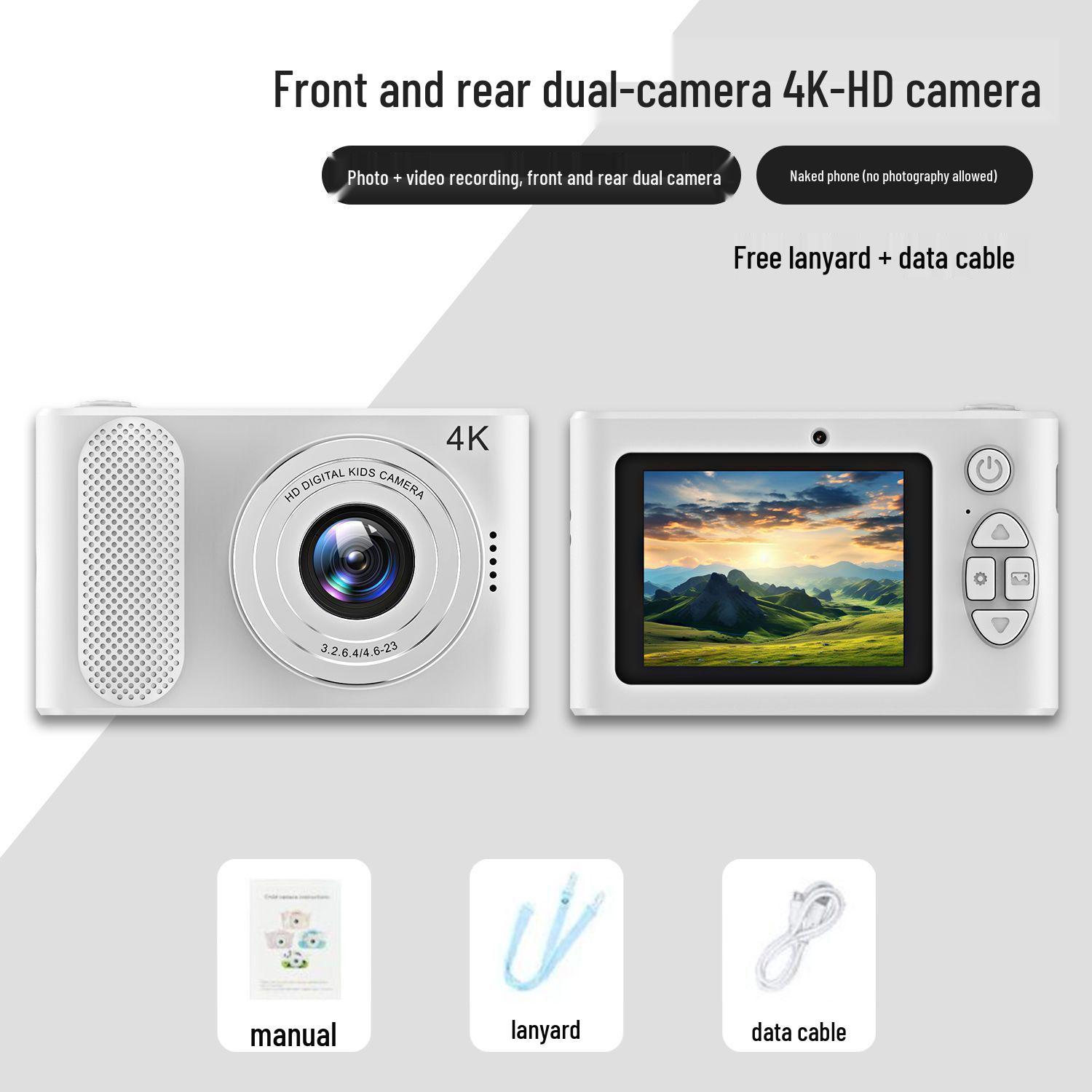 

Ретро камера для селфі з подвійним об єктивом високої роздільної здатності - Мила та портативна для студентських подорожей.