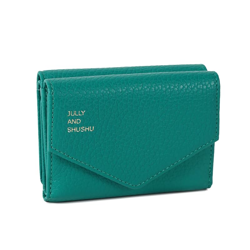 

[JULLY AND SHUSHU] Tri-fold (emerald) DR-OR genuine leather present gift compact