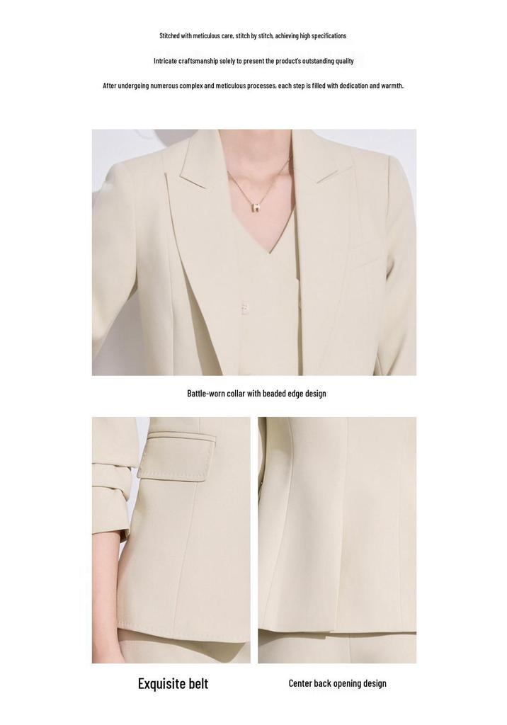 Women's High-End Pink Suit Set: 2025 Spring/Autumn Professional Vest for Management Workwear