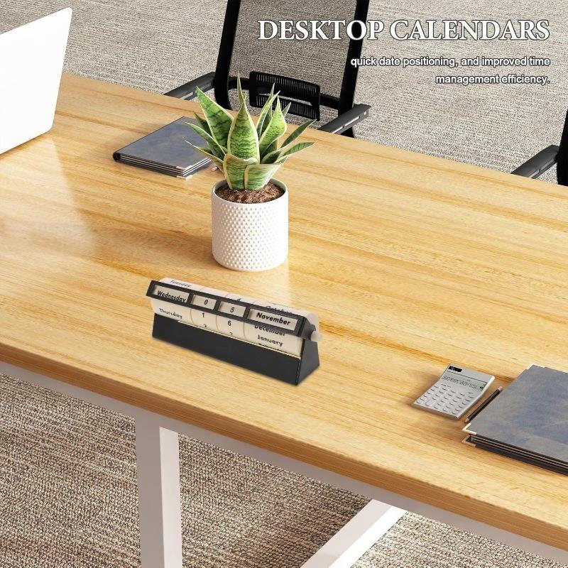 1 stuks Creatieve Eeuwigdurende Kalender Roterend Wiel Bureaukalender Metalen Frame Huis Kantoor Bureau Decoratie Ornament