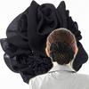Bijin Kam Chignon Net with Chiffon Black Barrette, Rose,