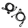 2pcs Set 180cm Kayak Canoe Paddle Leash Clip Stretchable Fishing Rod Tether Holder for Kayaking Surfing Black