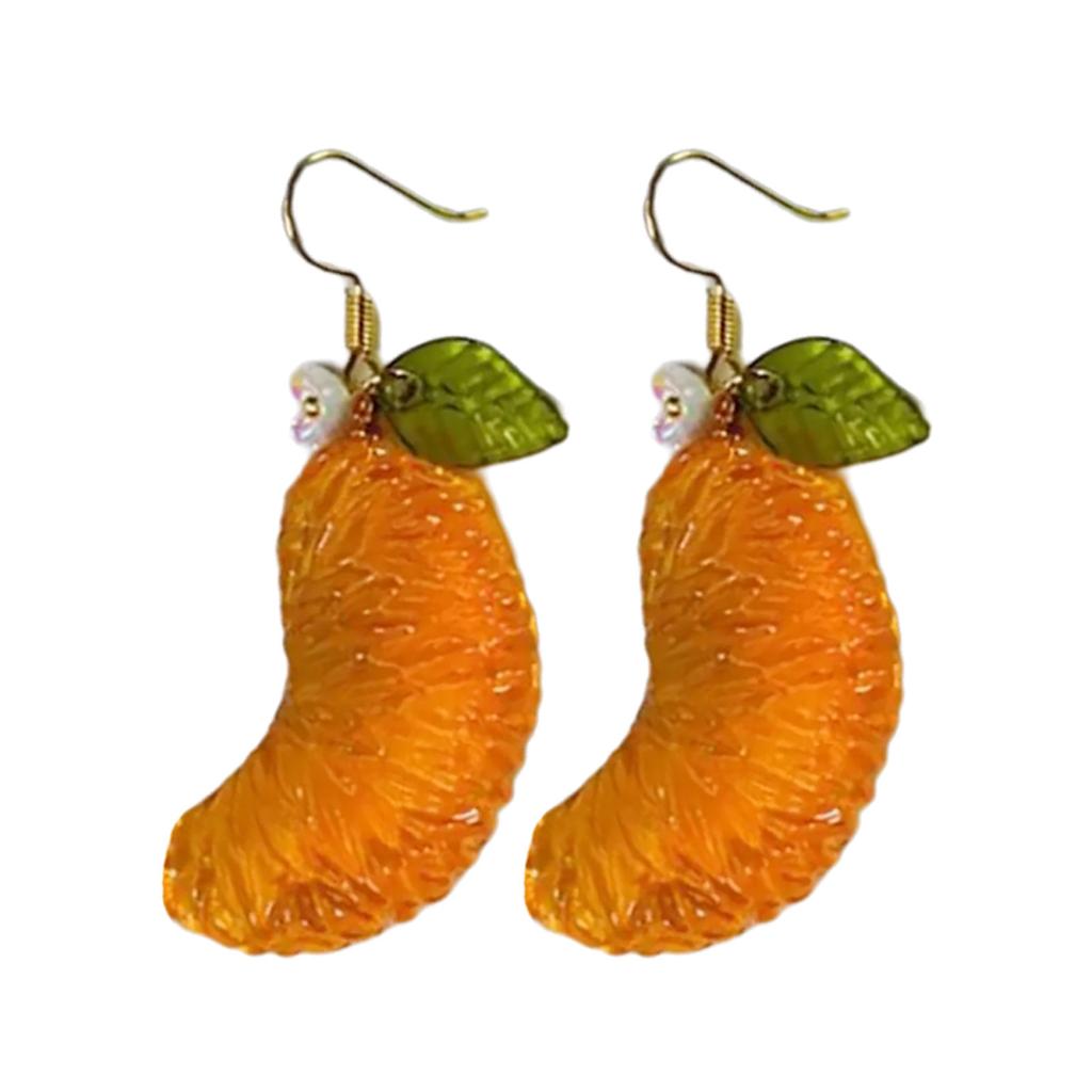 Fashionable Orange Shaped Dangle Earrings for Women High Polish Alloy with Sturdy Designs Posts Jewelry Accessory
