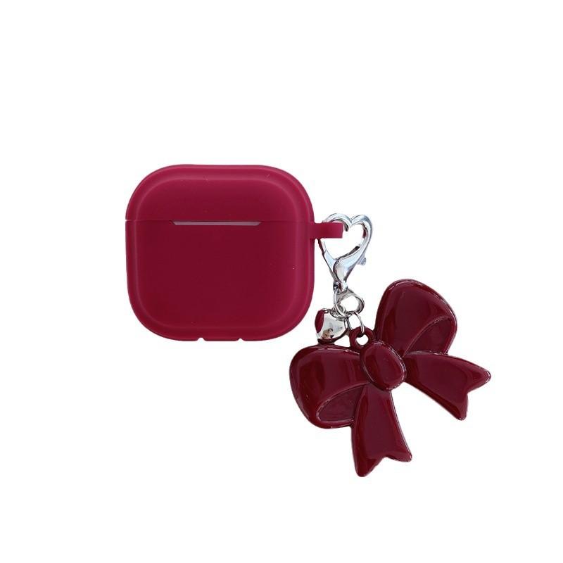 Korean-style solid color bow is suitable for AirPods Pro 1st generation protective cover, 1st generation Pro 1 Apple Bluetooth earphone case