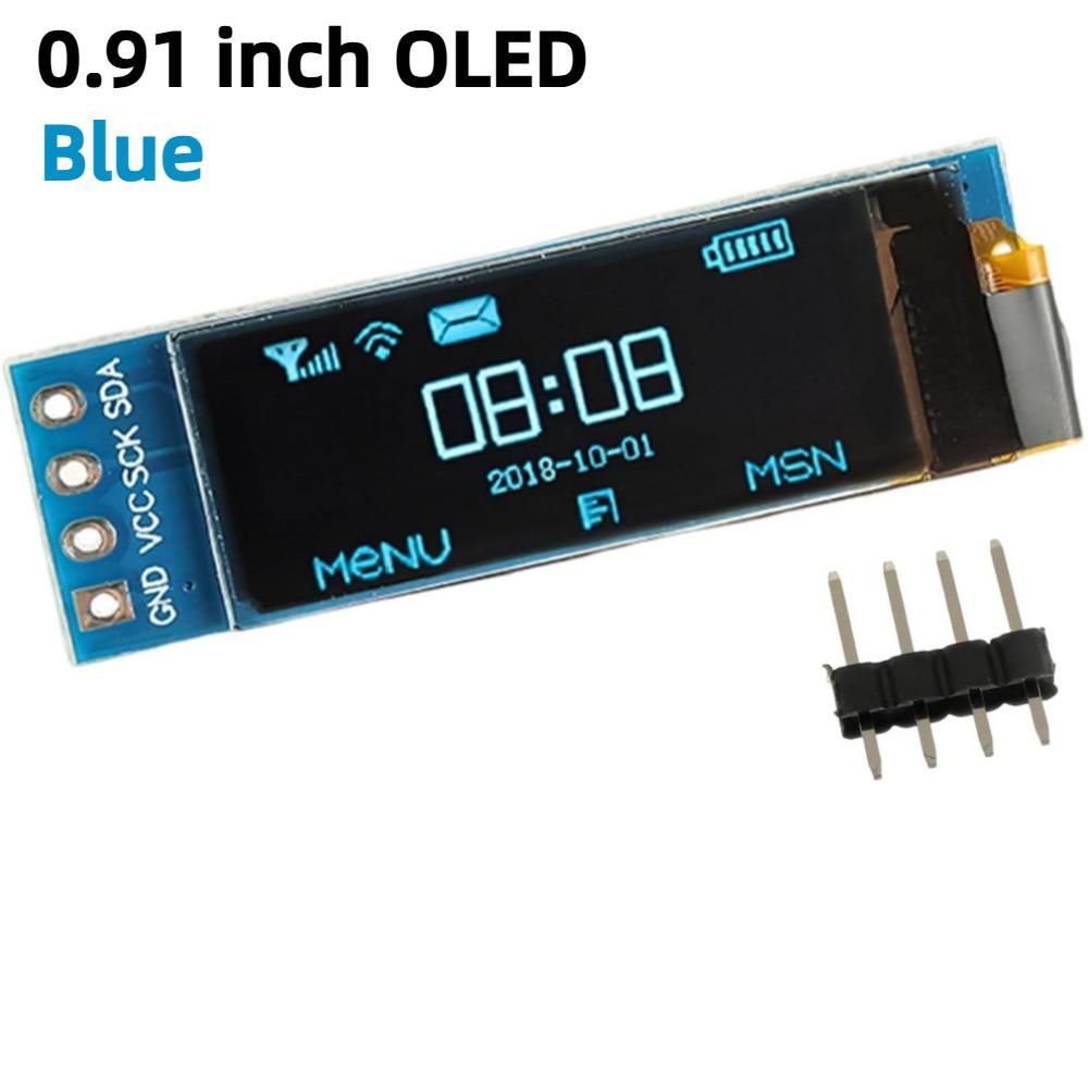 0.91inch 0.96 Inch Oled IIC Serial White OLED Display Module 128X64 I2C SSD1306 12864 LCD Screen Board For Arduino