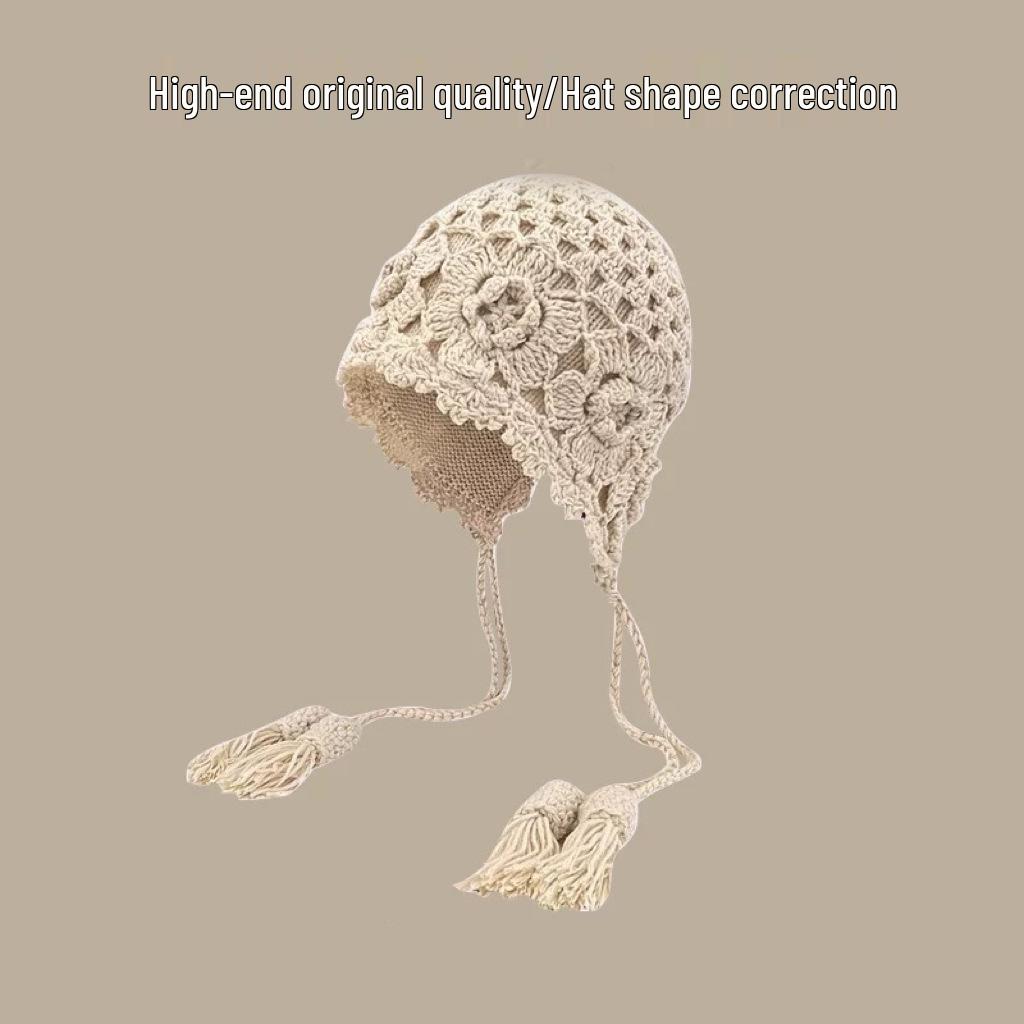 

Вязаная шерстяная шапка-бини в стиле пустоши Мейлард для женского универсального путешествия и фотосъемки