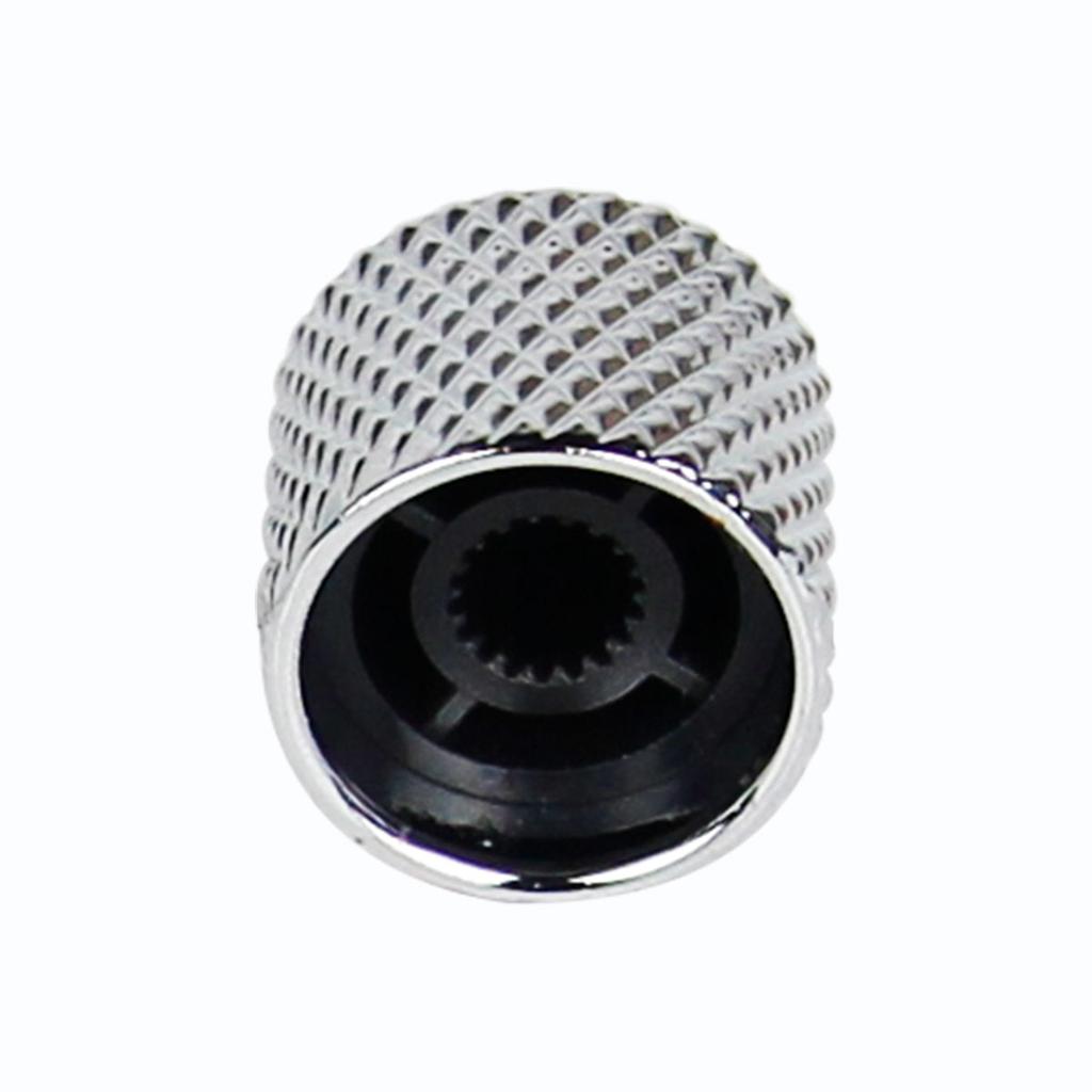 FLEOR 4pcs Bass Guitar Volume Tone Control Knobs Metal Dome Knobs Chrome /Black/Gold Choose