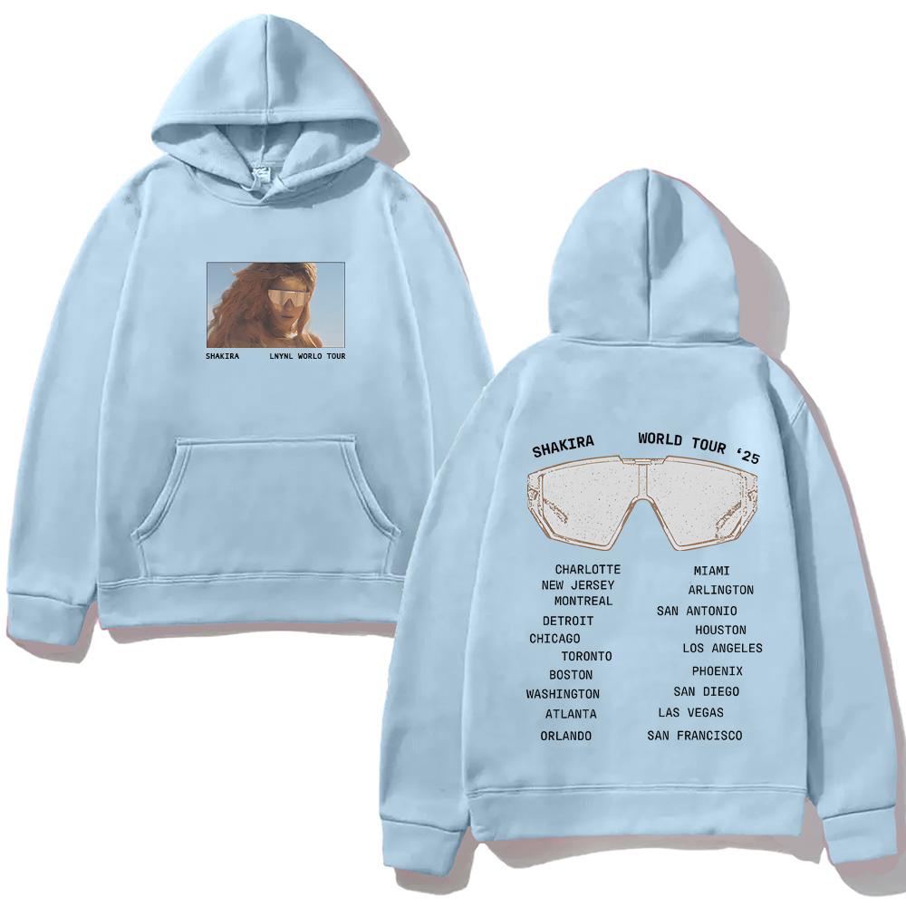 LMYNL World Tour Sunglasses HOODIE Shakira Singer's Style Harajuku Moletom with Hooded Fleece Comfortable Hoody