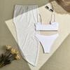 Women's 3 Piece Swimsuit Metal Starfish Bikini Set High Waist Yarn Skirt Cover-ups Suspender Backless Swimwear Summer New