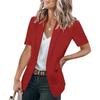Women's Notched Collar Short Sleeve Blazer Loose Fit Solid Color Single Button Casual Summer Outerwear