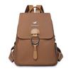 Schoolbag backpack women pu fabric texture commuting large capacity waterproof travel anti-theft backpack niche retro Baigou bag