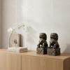 Lion Sculptures with Pedestal Antique Protector Statues ChineseStyle Sculpture for Collectors,
