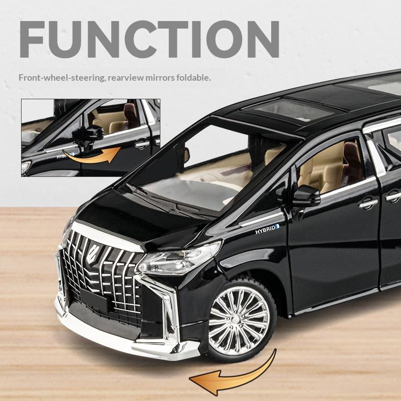 Alloy 1/24 Toyota Elfa car model can be remotely opened door simulation sound and light children's toy car boy car gift